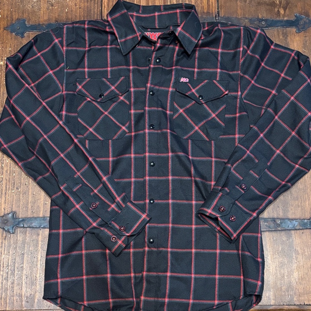 DIXXON x Slayer Black and Red Plaid Men’s Flannel Size Small